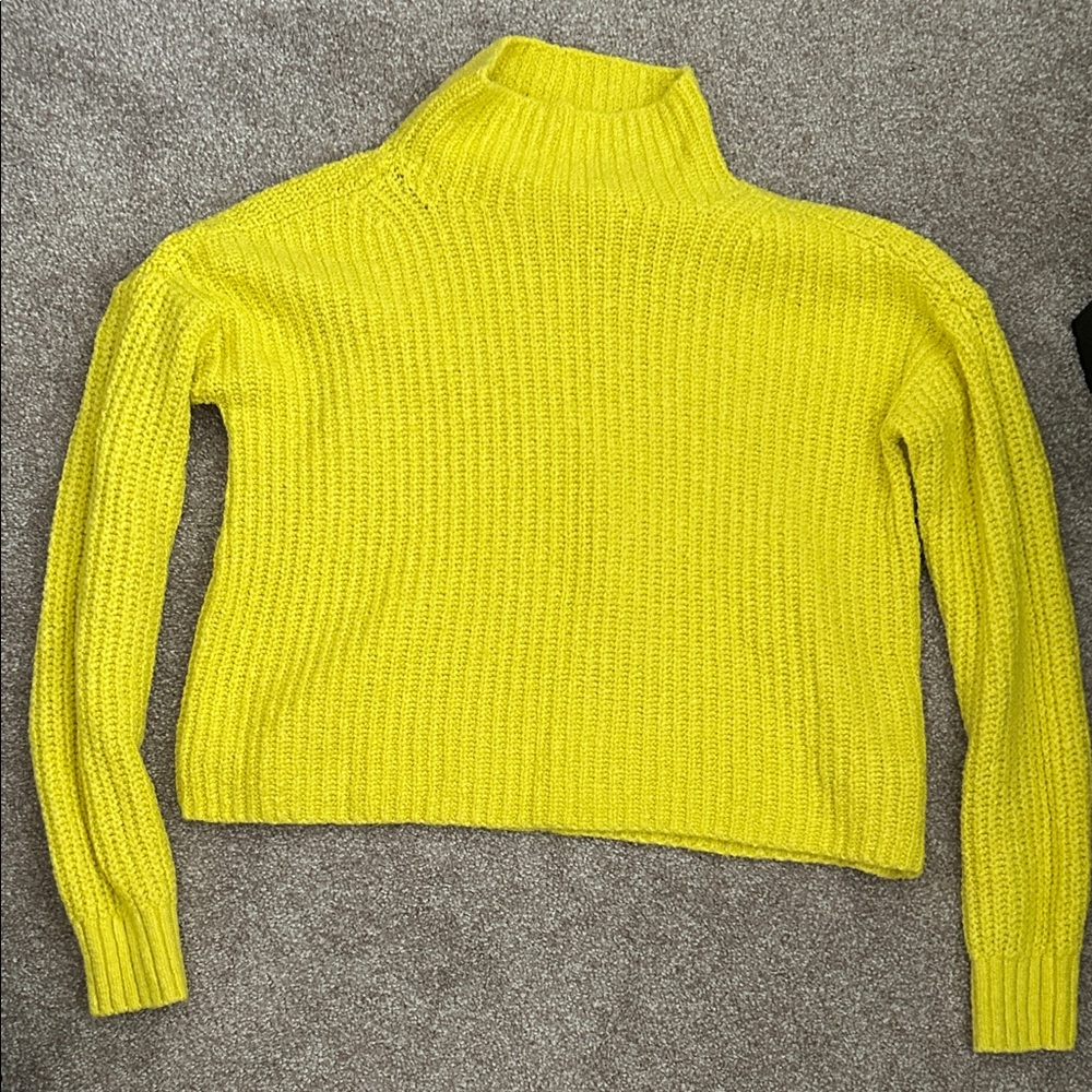 Anthropologie Vibrant Yellow Cowl Neck Sweater